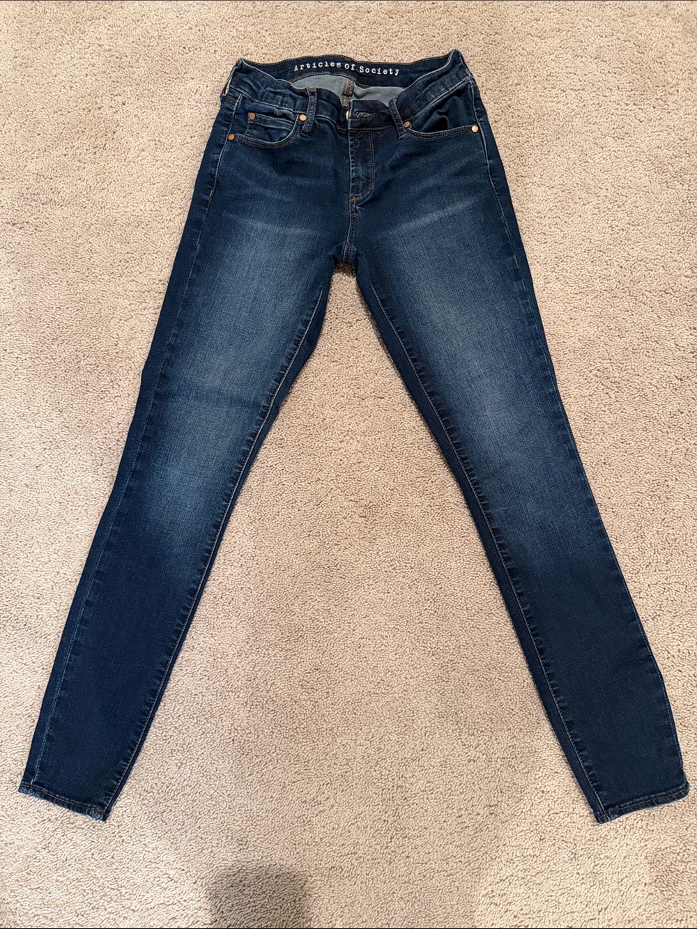 Articles of Society Women’s Skinny Jeans Medium Wash Stretch Denim size 25